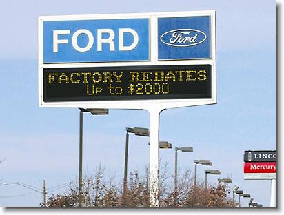 Outdoor LED Sign, Ford Dealership
